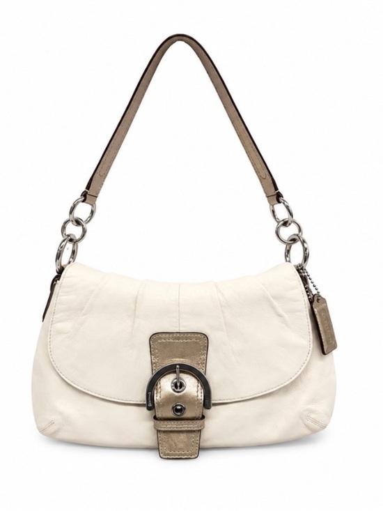 Coach Handbags - VTG Y2K Coach Soho Off-White Leather Buckle Flap Shoulder Bag F17217